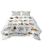 Animal Alphabet Kids Design Coverlet