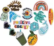 DAJISI 13 PCS Beach Iron on Patches, Summer Iron on Patches Hawaiian Applique Patches Embroidered Iron on Patches Vintage Patches for Hats Backpacks Clothes and DIY Craft
