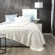 Renee Taylor Lexico Queen/King Waffle Blanket 480GSM Cotton Home Bedding WHT