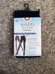Spanx Assets Red Hot Label Body Size 1 Black Textured Three Stripe Mesh Tights