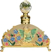 Joyeee Small Glass Perfume Bottles Empty Bulk, 1 Pack 20 ml Vintage Decorative Fancy Perfume Bottle, Refillable Empty Decorative Bottle for Essential Oils, Portable Travel Size, Golden