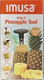 IMUSA Stainless Steel Pineapple Cutting Tool 4 in 1 Peels Cores Slices Wedges