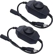 weideer 2Pcs LED Strip Lights Dimmer DC12V-24V Rotary Dimmer Switch For LED Strip Lights LED Rope Light 3528 5050 5630 Black K-018-BK