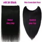 Thick One Piece Secret Wire Headband No Clip in 100% Human Hair Extensions Weft