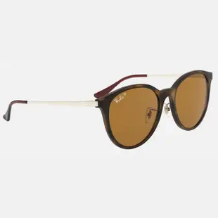 【RayBan 雷朋】圓形金屬鏡腳偏光太陽眼鏡(RB4334D-710/83 55mm 偏光鏡片)