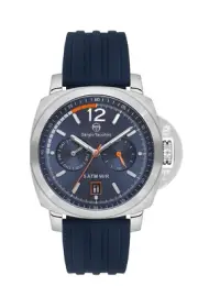 Sergio Tacchini Heritech Men Silver/Blue Rubber Strap Watch