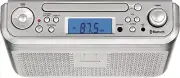 ELITE PKCR2713AMZ under Counter CD Player with Clock Radio and Bluetooth, Silver