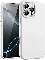 JETech Liquid Silicone Case for iPhone 16 Pro Max 6.9-Inch, Silky Soft Touch Full-Body Protective Phone Case, Anti-Scratch Shockproof Cover with Microfiber Lining (White)