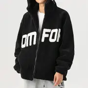 Men's Streetwear Zipper Up Hoode Sherpa Jackets