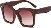 [HAOMAO] Square Big Frame Uv400 Gradient Sunglasses For Women And Men For Fishing Driving Multi Winered