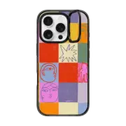 iPhone 16 Pro Impact Ring Stand Case MagSafe Compatible emotional grid by ana leovy