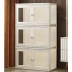 置物架 大容量儲物櫃  落地 白色多層收納架 帶門防塵家用多功能儲物櫃客廳兒童書櫃
