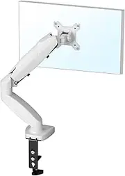 Altus Single Monitor Standard Mount Gas Spring Adjustable Monitor Arm White