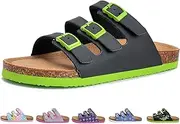 [Torotto] Children's Mules with Cork Slippers Girls Boys Slippers Straps Adjustable Buckle Non-Slip Slippers for Indoor and Outdoor Use