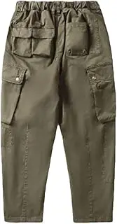 [Generic] Men's Loose Ninth Pants Mid Waist Overalls Outdoor Hiking Camping Training Trousers Worl Wear Leggings