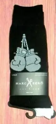 MENS MARC ECKO BOXING GLOVES BLACK CREW SOCKS (SHOE SIZE 6-12)