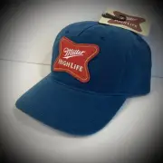 MILLER HIGH LIFE HAT faded wash navy blue red dad cap retro beer adult osfm NEW
