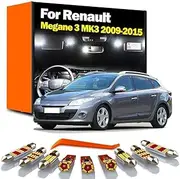 LED Interior Map Dome Sun Visor Door Light Kit, for Renault Megane 3 III MK3 Hatchback Estate Grandtour Coupe 2009-2015 Car Bulbs