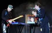 Guitarist Jonny Buckland Vocalist Chris Martin of Coldplay perform- Old Photo 4