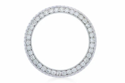 3CT Bead Set Diamond Bezel 18KW For Rolex Submariner, GMT Master 2 With Ridges