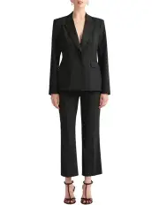 [David Lawrence] Stella Wool Blend Capri Pant in Black