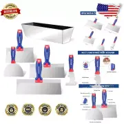 Premium Stainless Steel Putty Knife & Mud Pan Set – 8-in-1 Home Repair Solution
