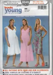 Burda 8049 Young Fashion Maxi Dress Strap Variations Size 16 - 28 Plus Size