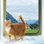 PAWISE Cat Safety Net for Balcony, Window & Stairs, 20x10 Ft Transparent Pet Anti-Fall Netting, Outdoor Indoor Cat Fence Net, Protective Cat Mesh Barrier for Dogs & Cats