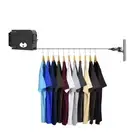 160mm Wall-Mounted Clothes Line Drying Rack Retractable Foldable Hanger Black