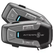 INTERPHONE UCOM6R TWIN PACK BLUETOOTH MOTORCYCLE BIKE HELMET INTERCOM HEADSET