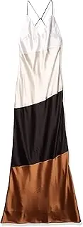 [A B S BY ALLEN SCHWARTZ] Womens 855Q330 Color Blocked Slip Gown Sleeveless Dress