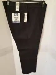 DOCKERS Signature Khaki Classic Fit Flat Front Black Dress Pants Size 42x32 NWT