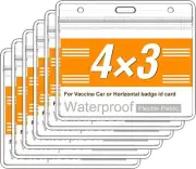 6 Pack WATERPROOF Vaccination Card Holder Record 4 x 3 Protector vaccine cdc ID
