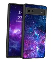 for Pixel 6a Case, Slim Fit Glow in The Dark Hybrid Hard PC Soft TPU Bumper