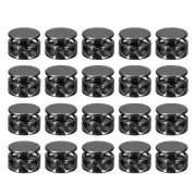 30pcs Metal Spring Cord Locks Fastener Toggles Stopper Black