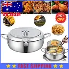 Deep Frying Pan 304 Stainless Steel Deep Fryer Pot W/ Temperature Control &Lid**
