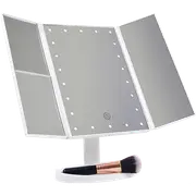 Makeup Mirror With LED Light Standing Mirror Magnifying Tri-Fold Touch