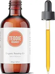 (120ml) - Organic Rosehip Oil - 100% Pure Unrefined and Cold Pressed Rosehip Seed Oil - Best Moisturiser for Face, Hair, Nails - Great for Fine Lines, Wrinkles, Acne Scars, Sun Damage, Stretch Marks - Soothes Dry Skin Conditions Like Eczema, Psoriasis