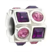 Chamilia Authentic Circle Square Pink & Purple Charm #2083-0404