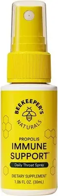 Propolis Throat Spray by Beekeeper's Naturals - 95% Bee Propolis Extract, Natura