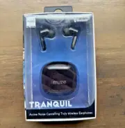 Muze by Vivitar Tranquil Active Noise Cancelling True Wireless Earbuds Black NEW