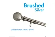 Extendable Curtain Rod Brushed Silver 4 Sizes