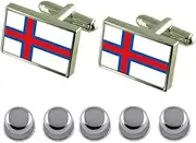 [Select Gifts] Shirt Dress Studs The Faröes Flag Cufflinks