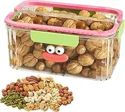 LeoLeozz Produce Saver Containers,Portable Produce Keeper Lettuce Crisper | Stackable Fridge Fruit Bowl, Veggie Containers with Handle, Refrigerator Organizer Bins for Daily Use (Pink)