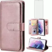 Compatible with Samsung Galaxy S22 Plus Glaxay S22+ 5G Wallet Case & Tempered