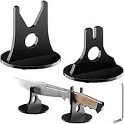 Cosmos Knife Display Stand - Acrylic Desktop Single Knife Display Stand Holder Desk Rack for Blade Collection Protection in Home Kitchen Cabin Décor (Black)