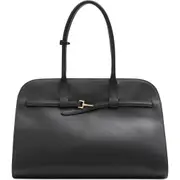 MANGO Leather Briefcase Bag in Black at Nordstrom One Size