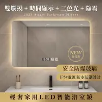 在飛比找momo購物網優惠-【YORI優里嚴選】50x70cm 會發光的浴室鏡子 超美化