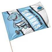 Cronulla Sharks NRL Retro Mascot Design GAME DAY Pole Flag Banner