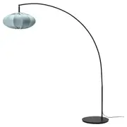 REGNSKUR / SKAFTET floor lamp, arched, turquoise/black